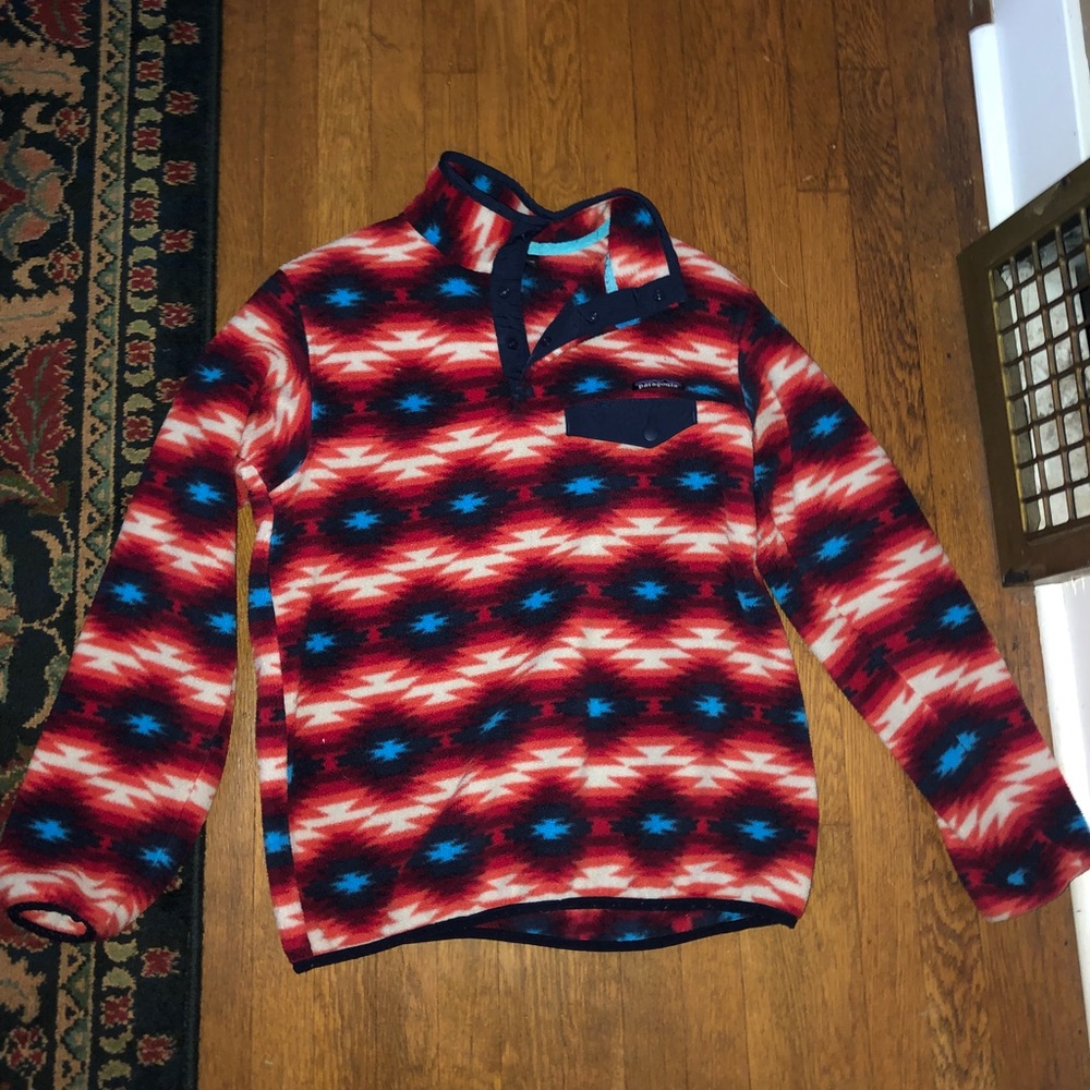 Patagonia fleece. Very comfy and cute